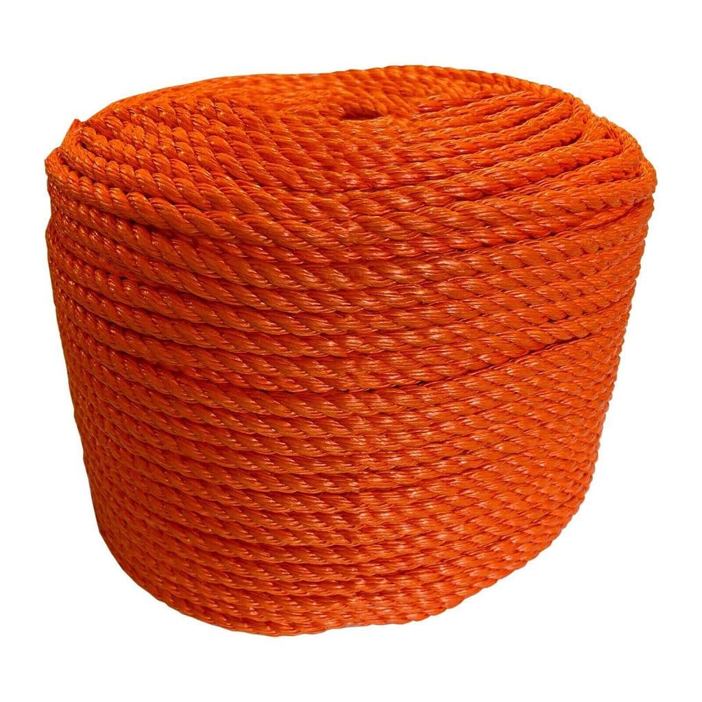 220m Coil Orange Polypropylene 3 Strand Rope