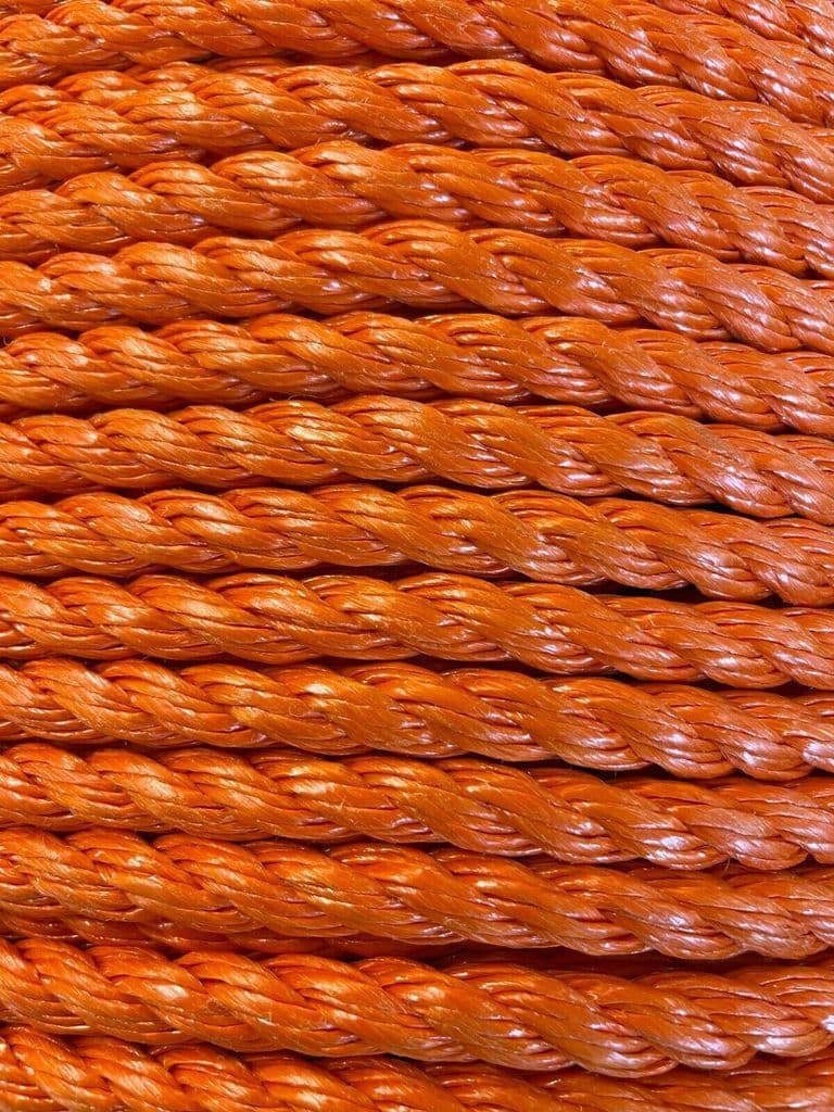 220m Coil Orange Polypropylene 3 Strand Rope