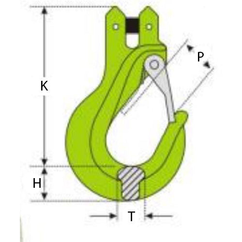 GRADE 100 CLEVIS SLING HOOK WITH SAFETY CATCH - PGS Supplies 21 Ltd