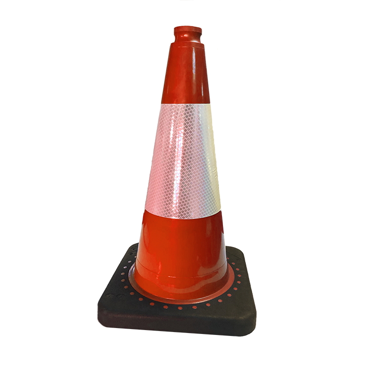 ROAD TRAFFIC CONE 0.5M TALL - RED WITH HIGH VISIBILITY STRIP - PGS Supplies 21 Ltd