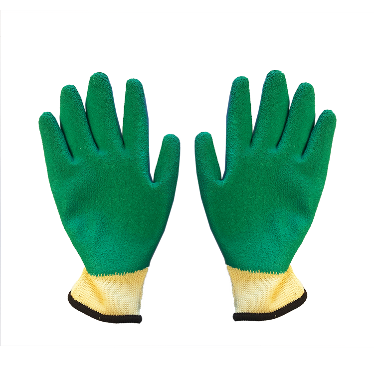 GREEN & WHITE PVC COATED PALM WORKER GLOVES - PGS Supplies 21 Ltd