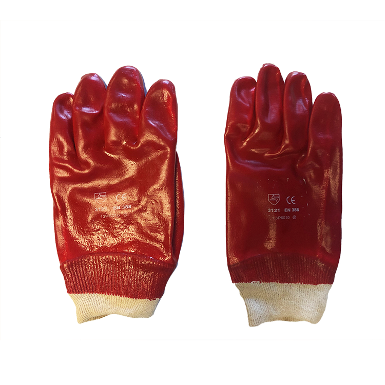 RED FULL PVC COATED WORKER GLOVES - PGS Supplies 21 Ltd