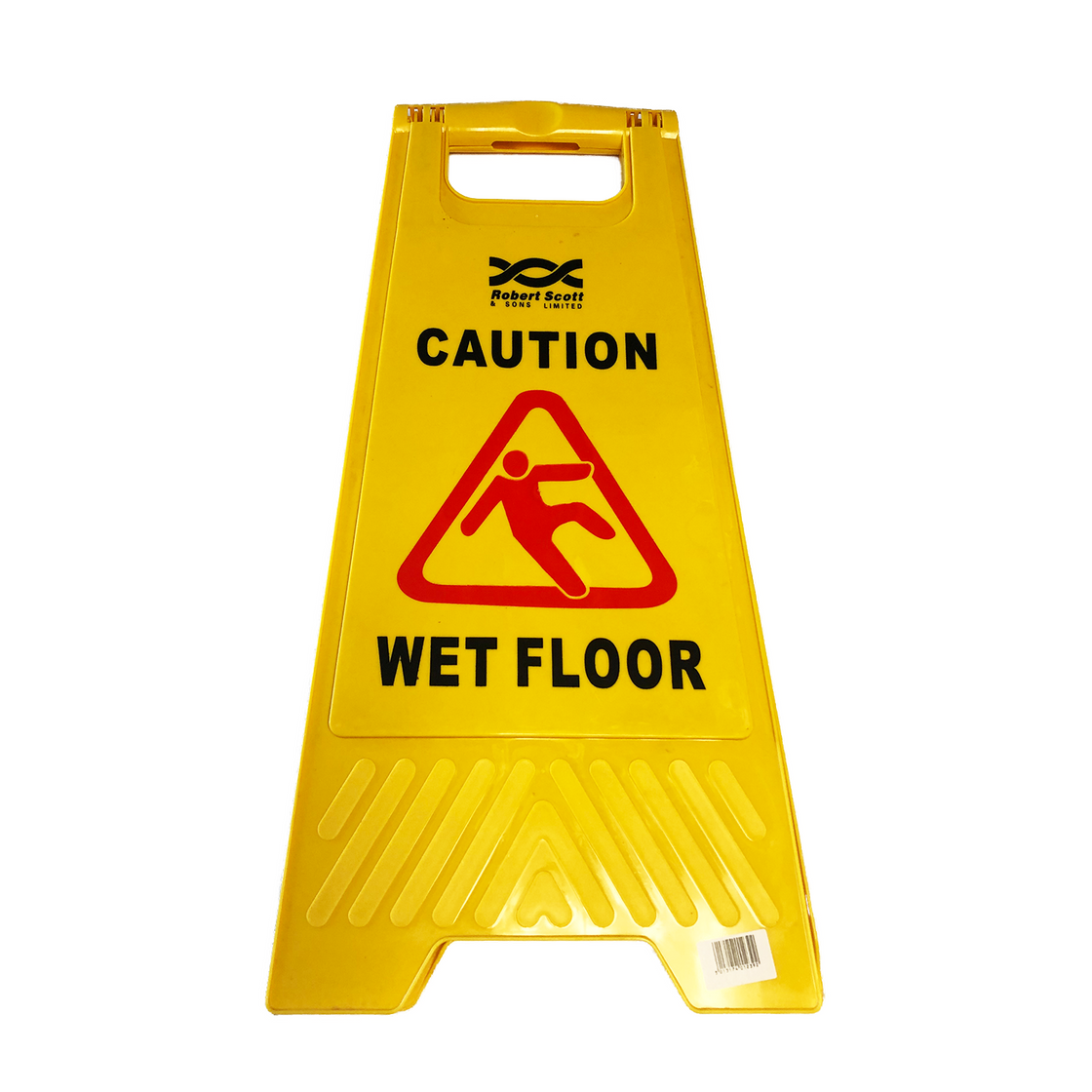 FOLDABLE CATION WET FLOOR SIGN - 0.6M TALL YELLOW - PGS Supplies 21 Ltd