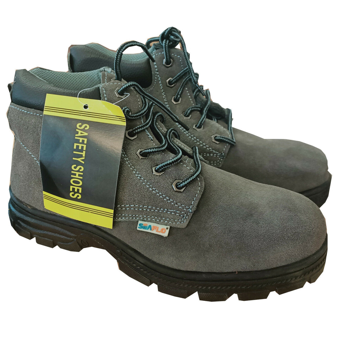 GREY SUEDE LEATHER WORKER SAFETY BOOTS - STEEL TOE CAP - PGS Supplies 21 Ltd