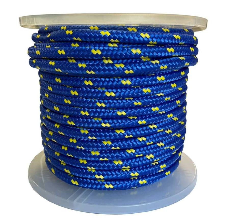 8mm Blue & Yellow Kernmantle Braided Polypropylene Marine Rope