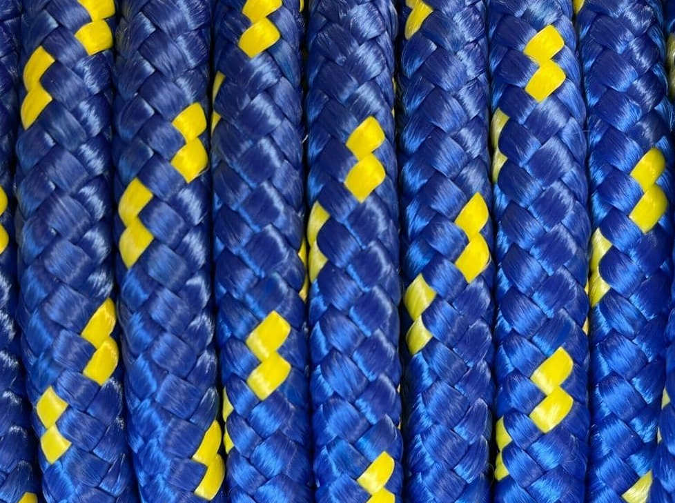 8mm Blue & Yellow Kernmantle Braided Polypropylene Marine Rope