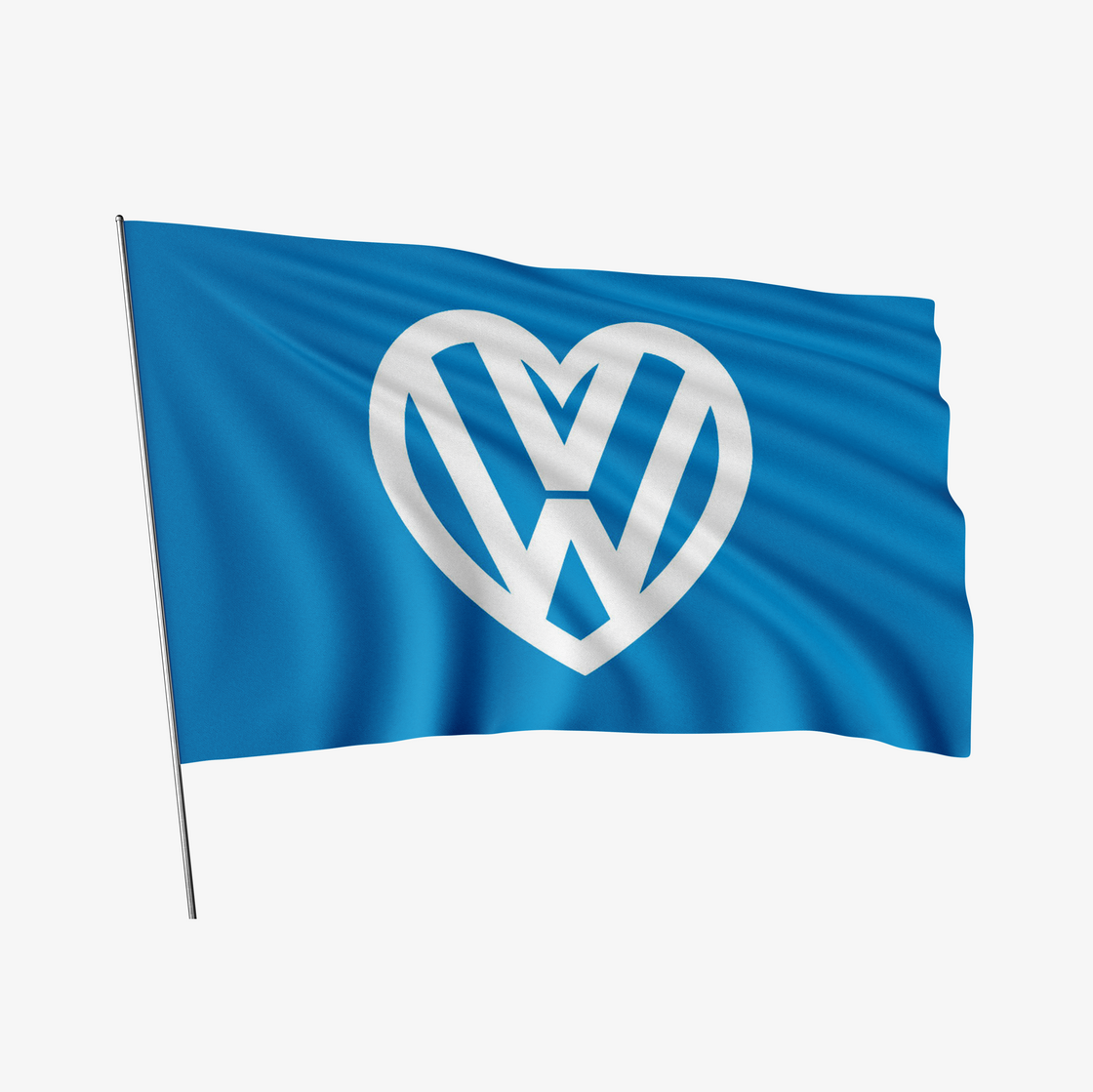 5FT X 3FT POLYESTER VW HEART FLAG - PGS Supplies 21 Ltd