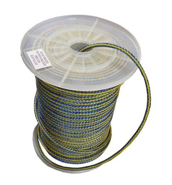 8mm Yellow & Blue Kernmantle Braided Polypropylene Rope Twisted Core